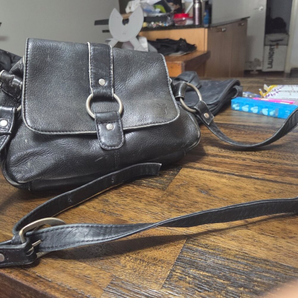 black leather crossbody purse